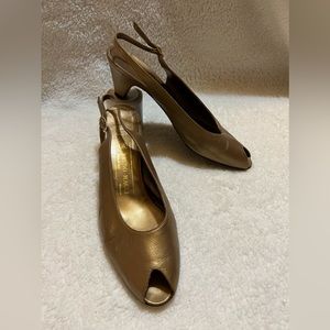 Bruno Magli | Gold Sling Back Heels